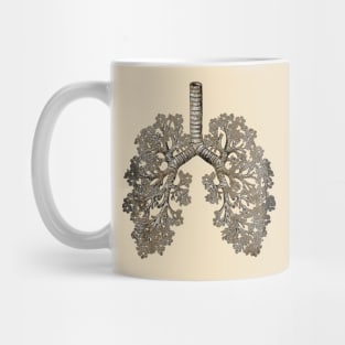 Lung Anatomy art, Cancer Awareness Mug